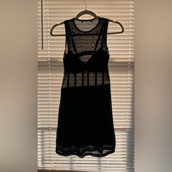 Urban Outfitters Little Black Dress Mesh Corset - Picture 1 of 4